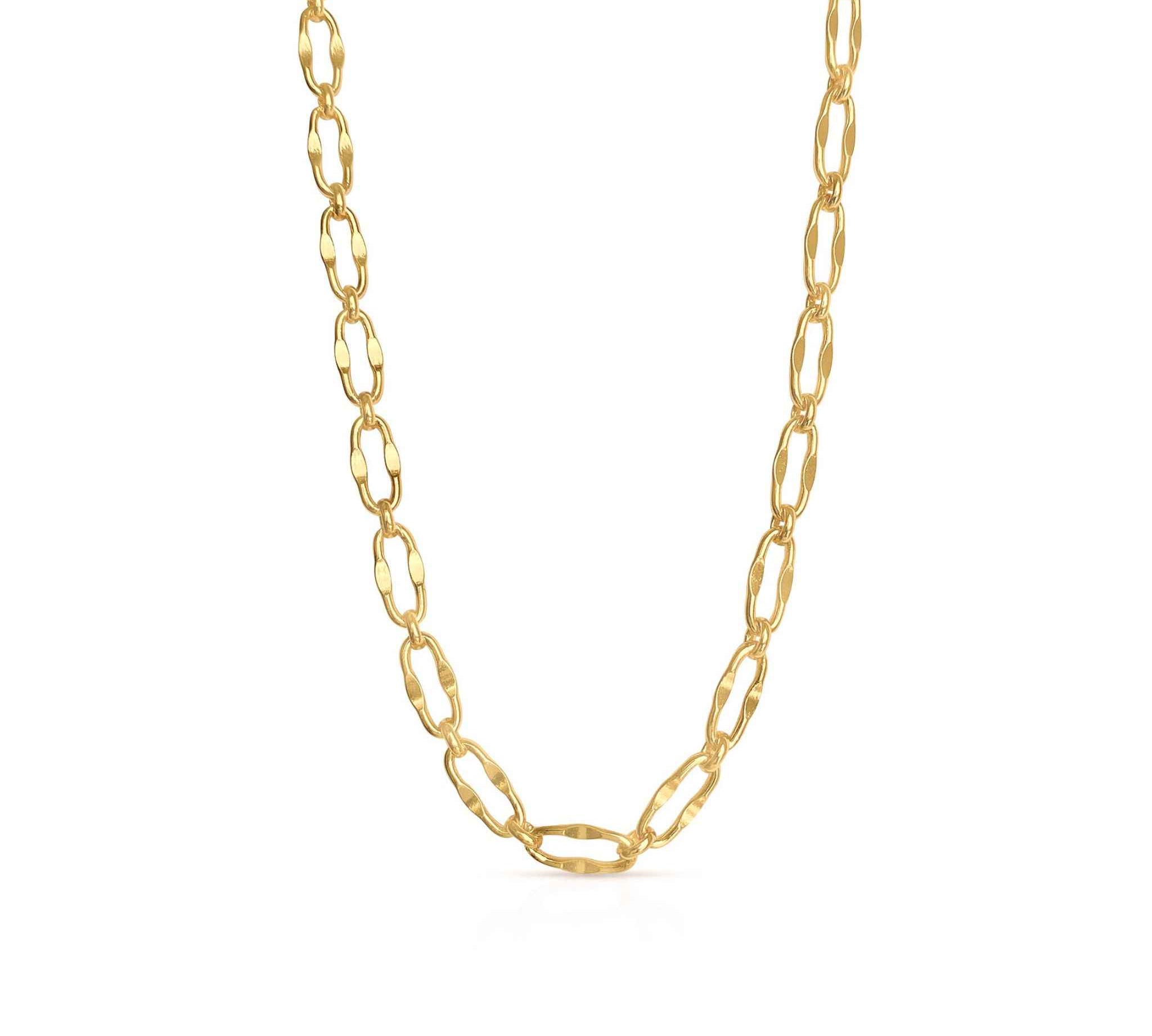 Elegant T-Bar Link Necklace in 18k Gold Plating by Alessandra James.