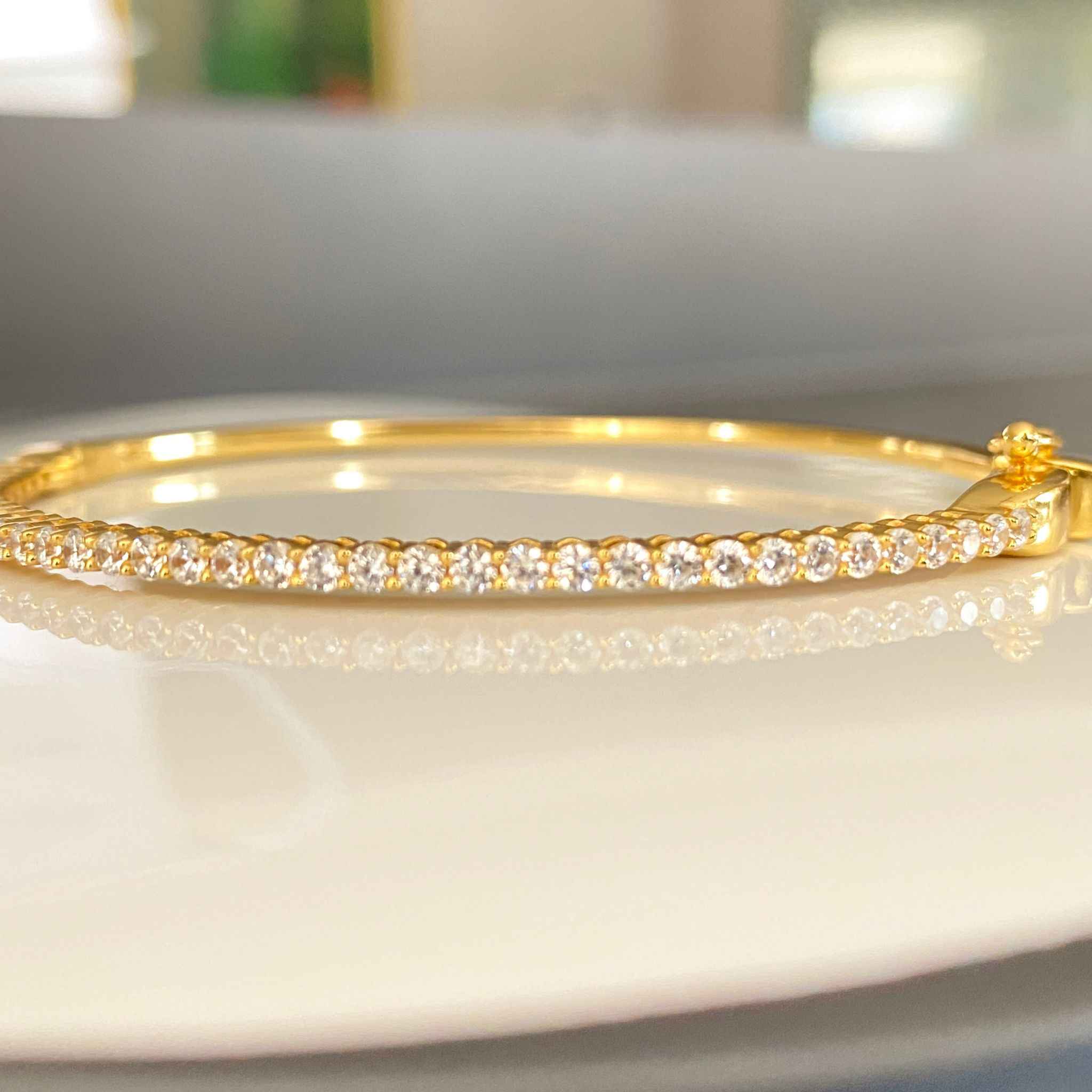 Beautiful Gold Bangle for Women - Waverly Design by Alessandra James.