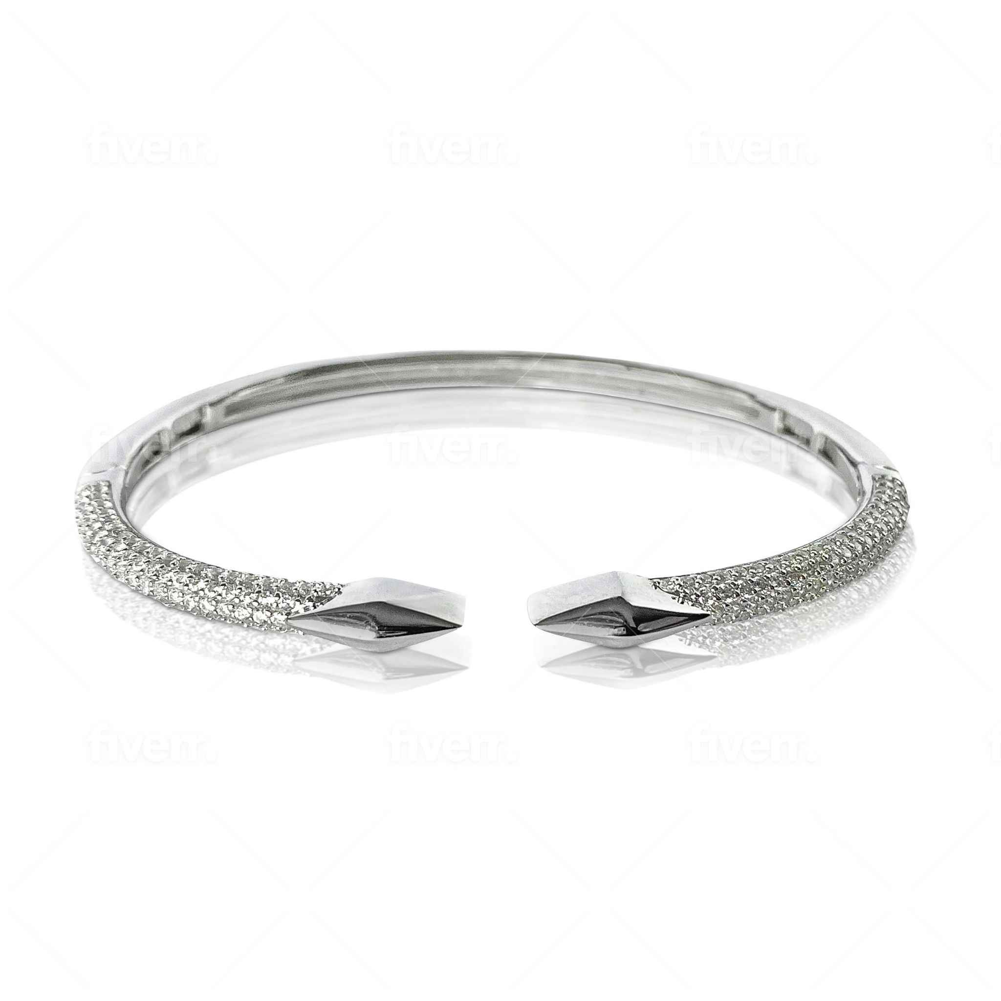 Double Link Bracelet in silver against plain white background.