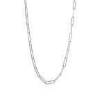 Elegant sterling silver Hammered Paperclip Chain Necklace, a perfect representation of the quiet luxury trend.