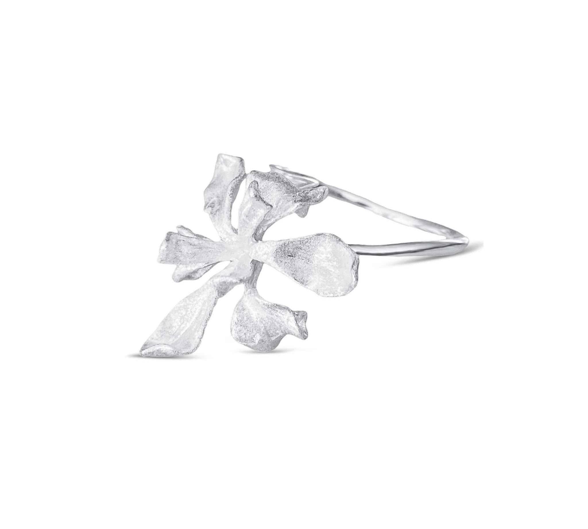 Elegant sterling silver Iris Cocktail Ring showcasing intricate detailing - a perfect representation of refined taste.
