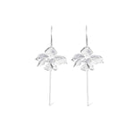 Exquisite handcrafted sterling silver Orchid Drop Earrings by Alessandra James, perfect for a feminine and vintage touch.