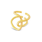 18k gold plated sterling silver adjustable Asymmetric Twist Ring by Alessandra James.