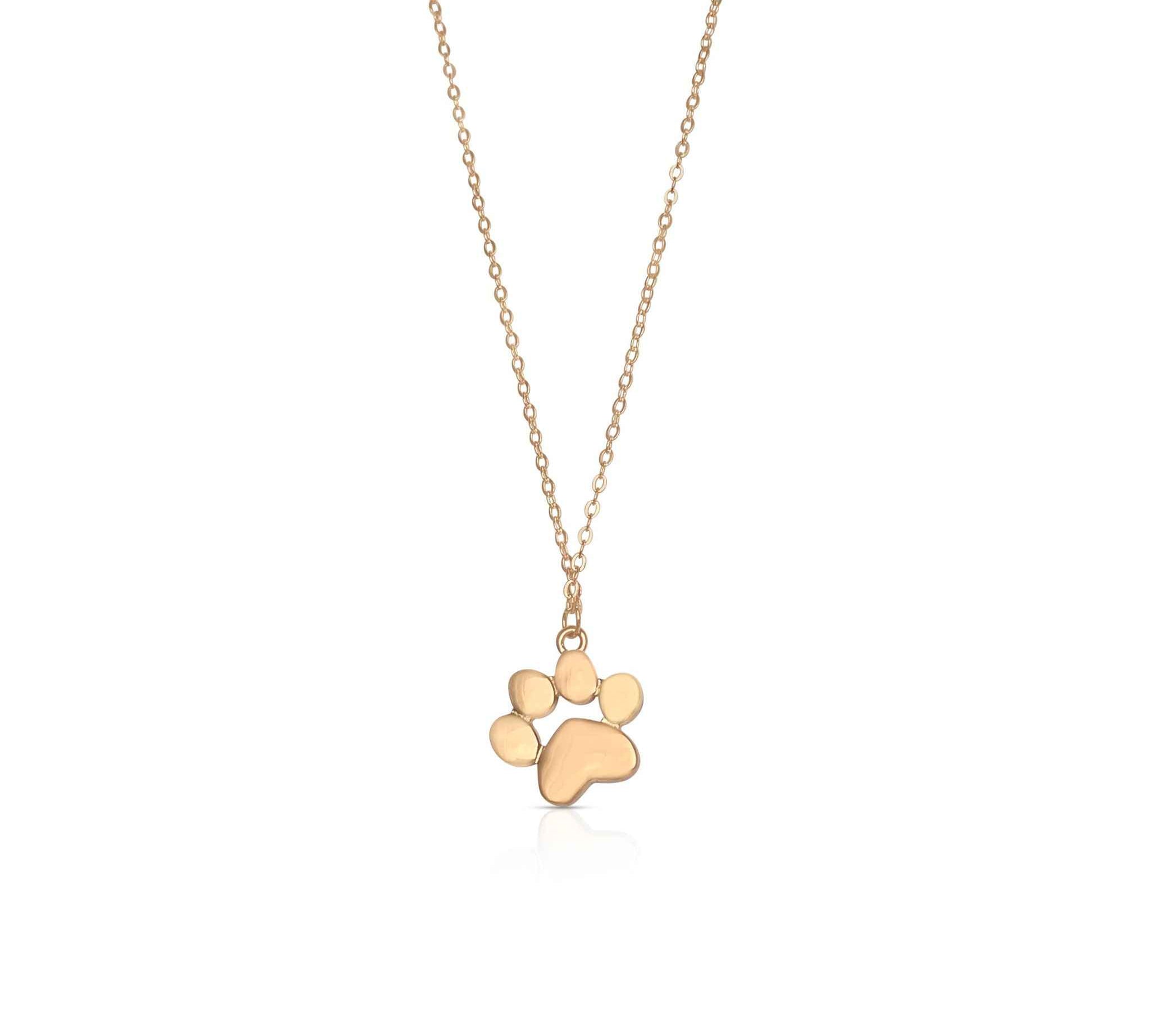 Fashionable Rose Gold Paw Print Jewelry - Ideal for Modern Pet Enthusiasts.