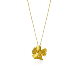 Elegant Peony Pendant Necklace in Gold by Alessandra James - Vintage-inspired feminine design.