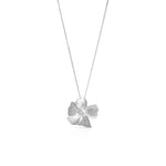 Sterling Silver Peony Pendant Necklace by Alessandra James, Feminine and Delicate, Perfect for Layering with Various Chain Lengths.