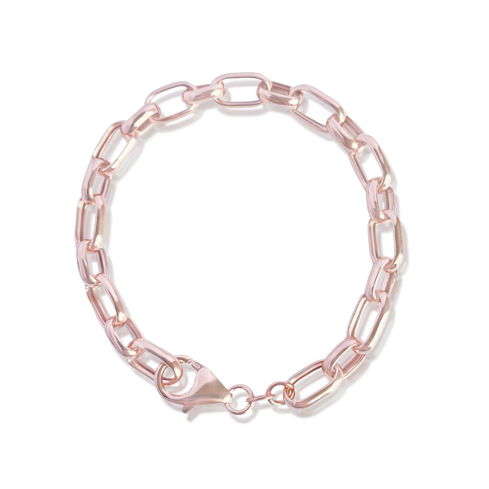 Graceful Rectangular Chain Link Bracelet in rose gold by Alessandra James.