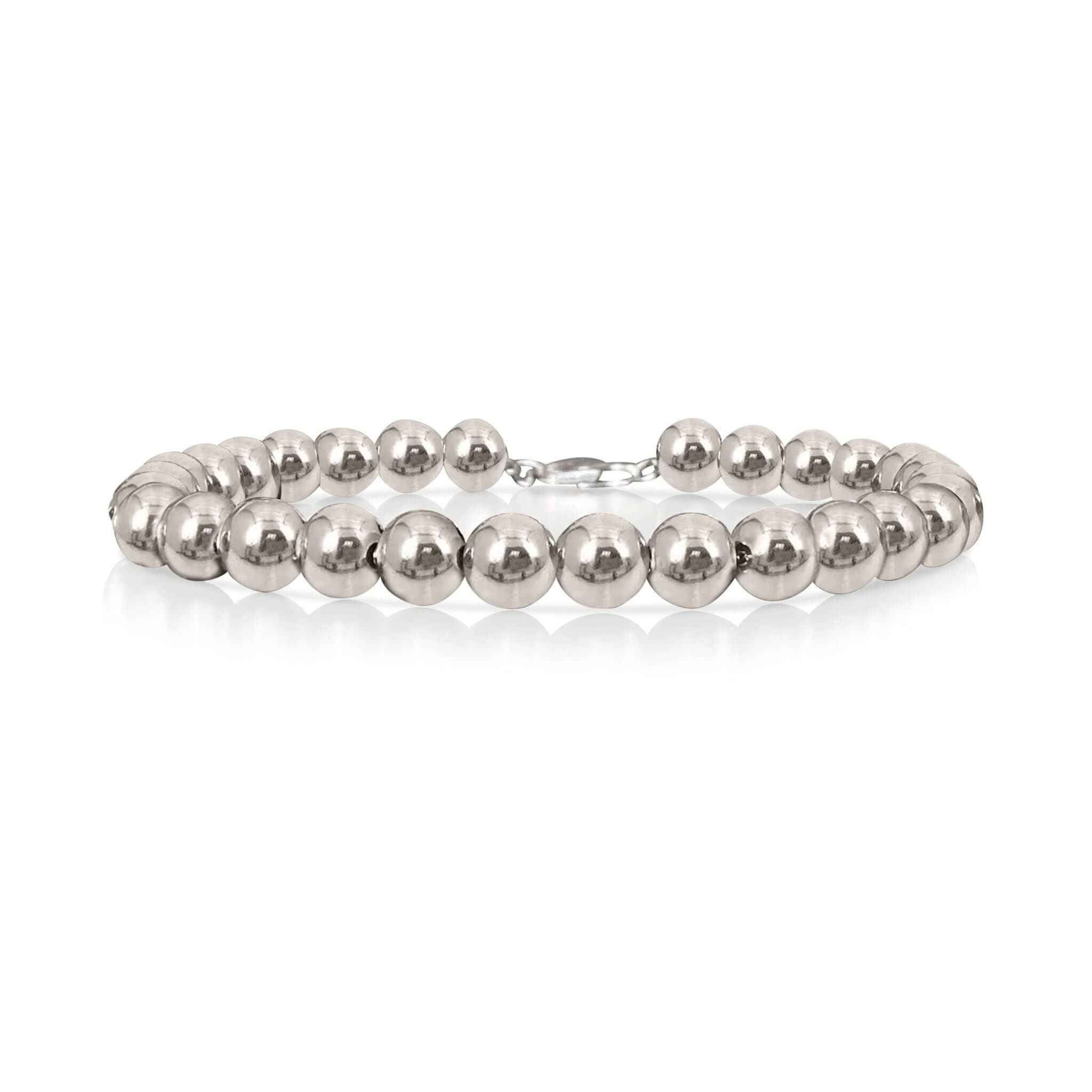 Exquisite 6mm Sterling Silver Beaded Bracelet - elegant and timeless jewelry piece by Alessandra James