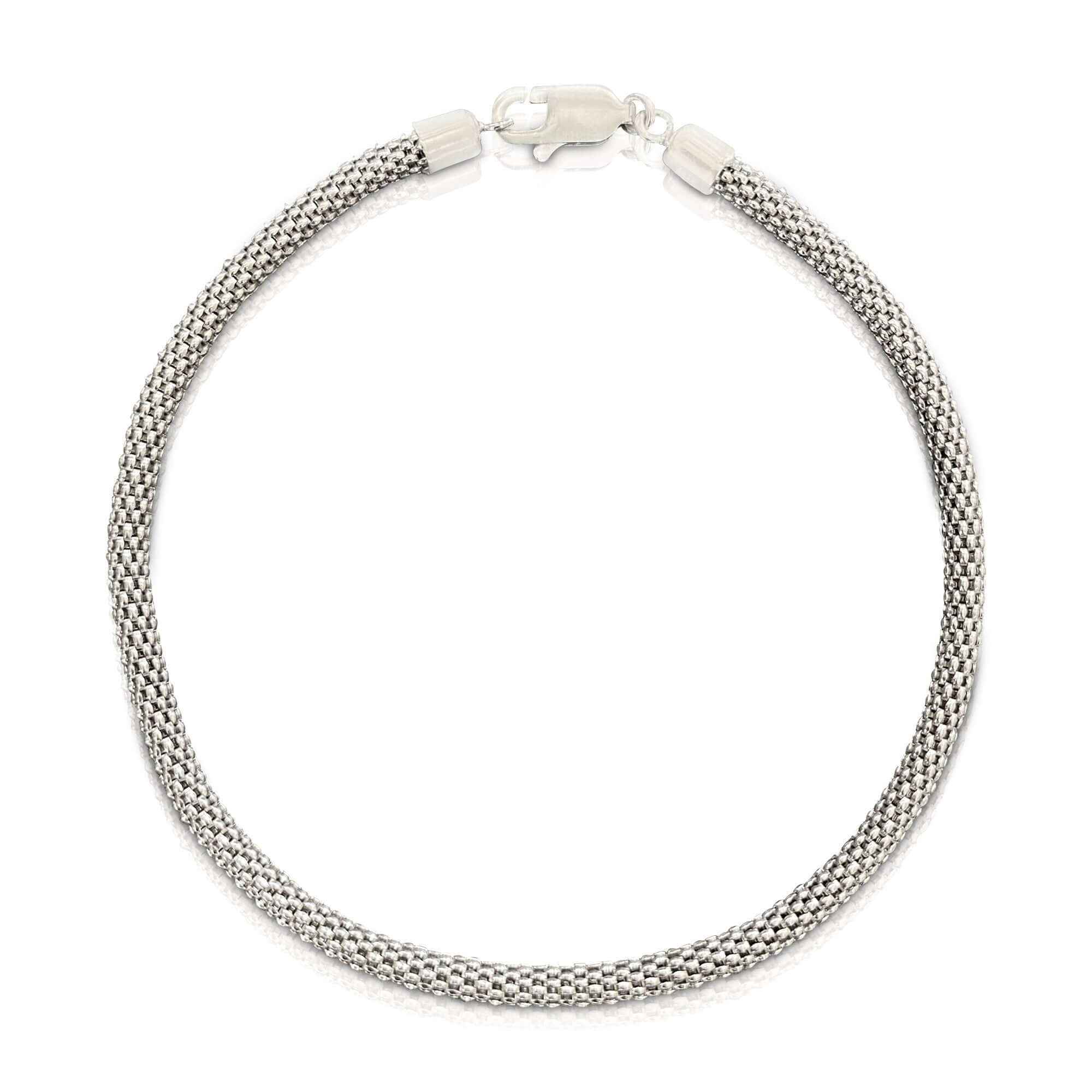 Elegant 925 sterling silver rope bracelet for women by Alessandra James.