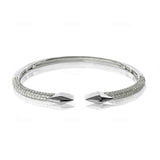 Elegant Women's Silver Tuxedo Bangle adorned with high-quality cubic zirconia by Alessandra James.