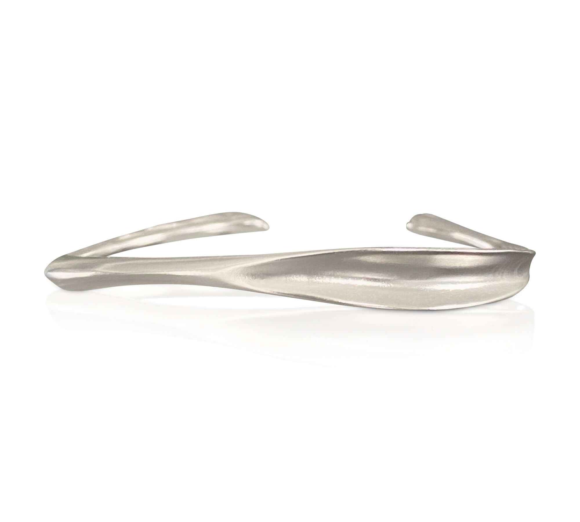 Refined Women's Silver Wave Bangle by Alessandra James - Timeless Sterling Silver Jewelry Piece.
