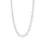Modern T-Bar Link Necklace in sterling silver by Alessandra James, perfect for a layered look.
