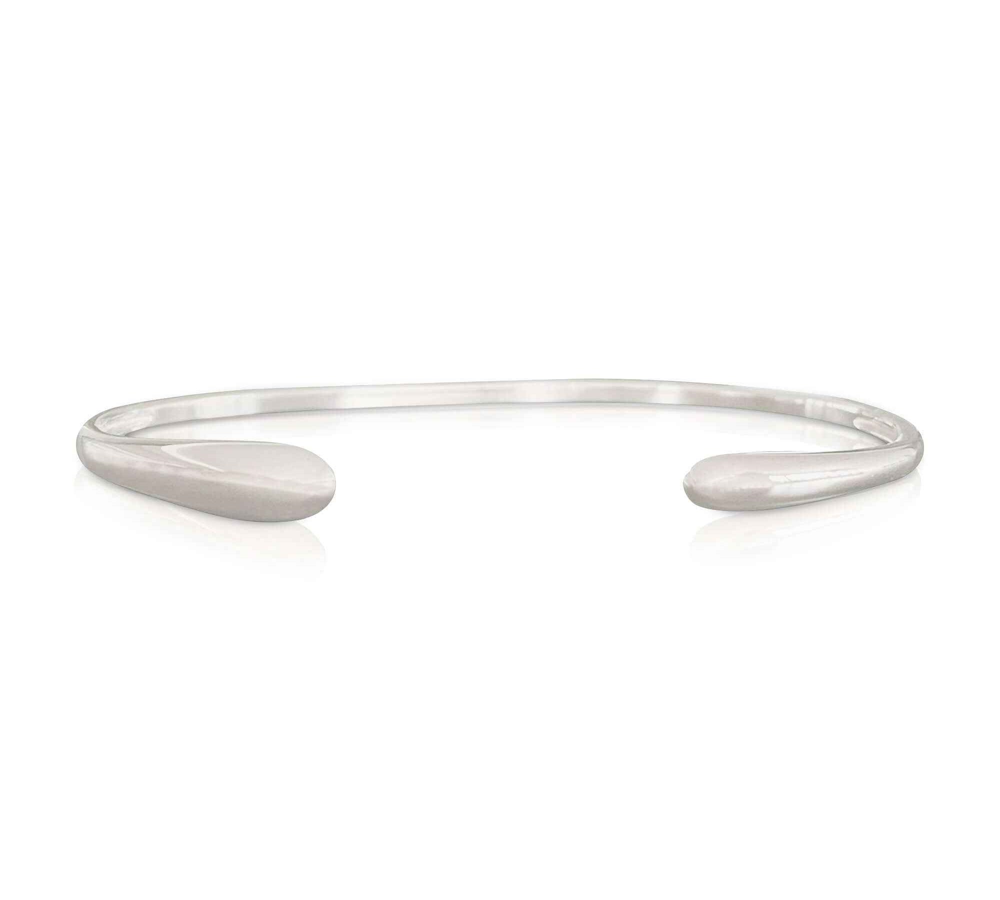 Refined Women's Teardrop Bangle in Sterling Silver by Alessandra James.