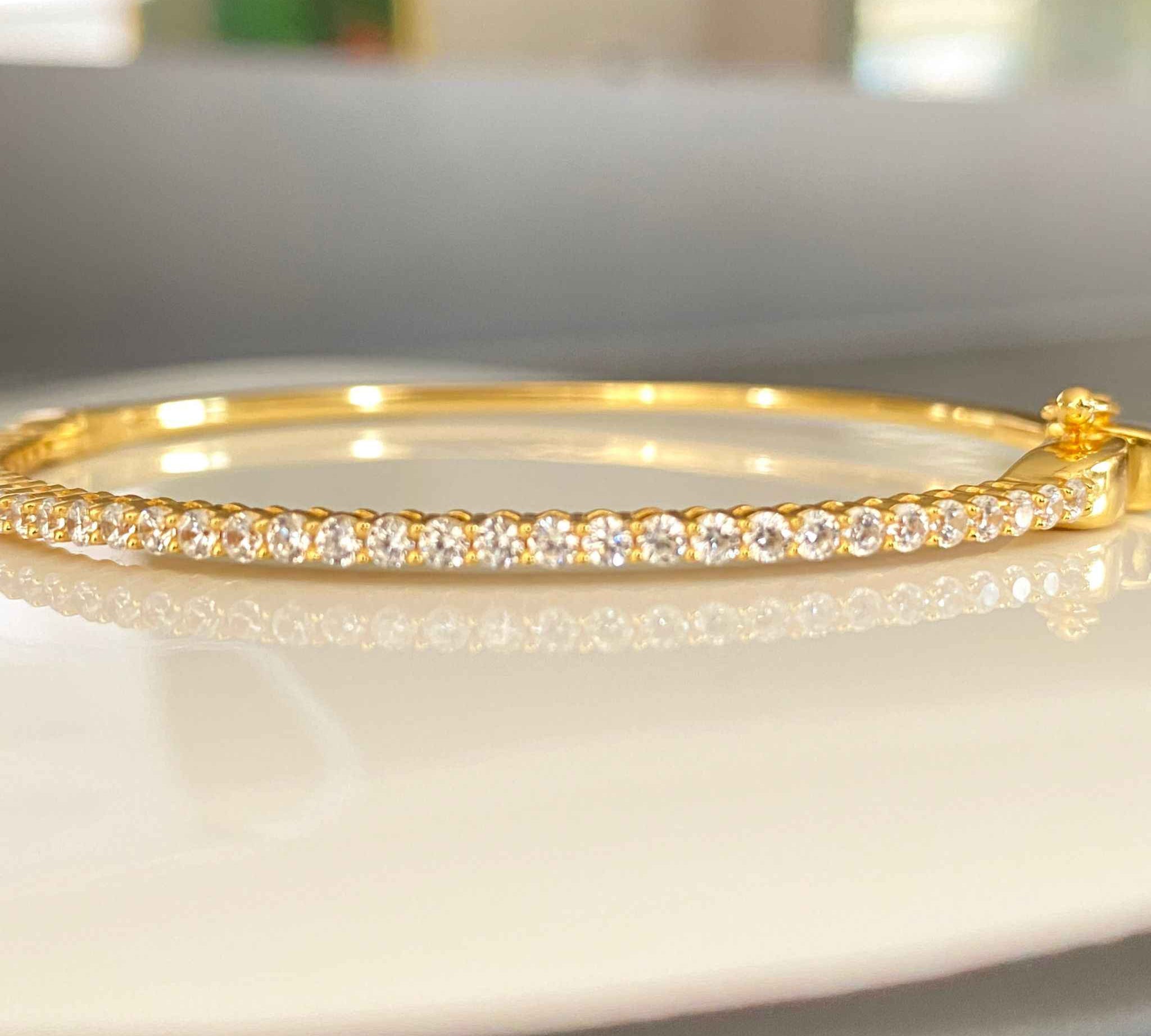 Beautiful Gold Bangle for Women - Waverly Design by Alessandra James.
