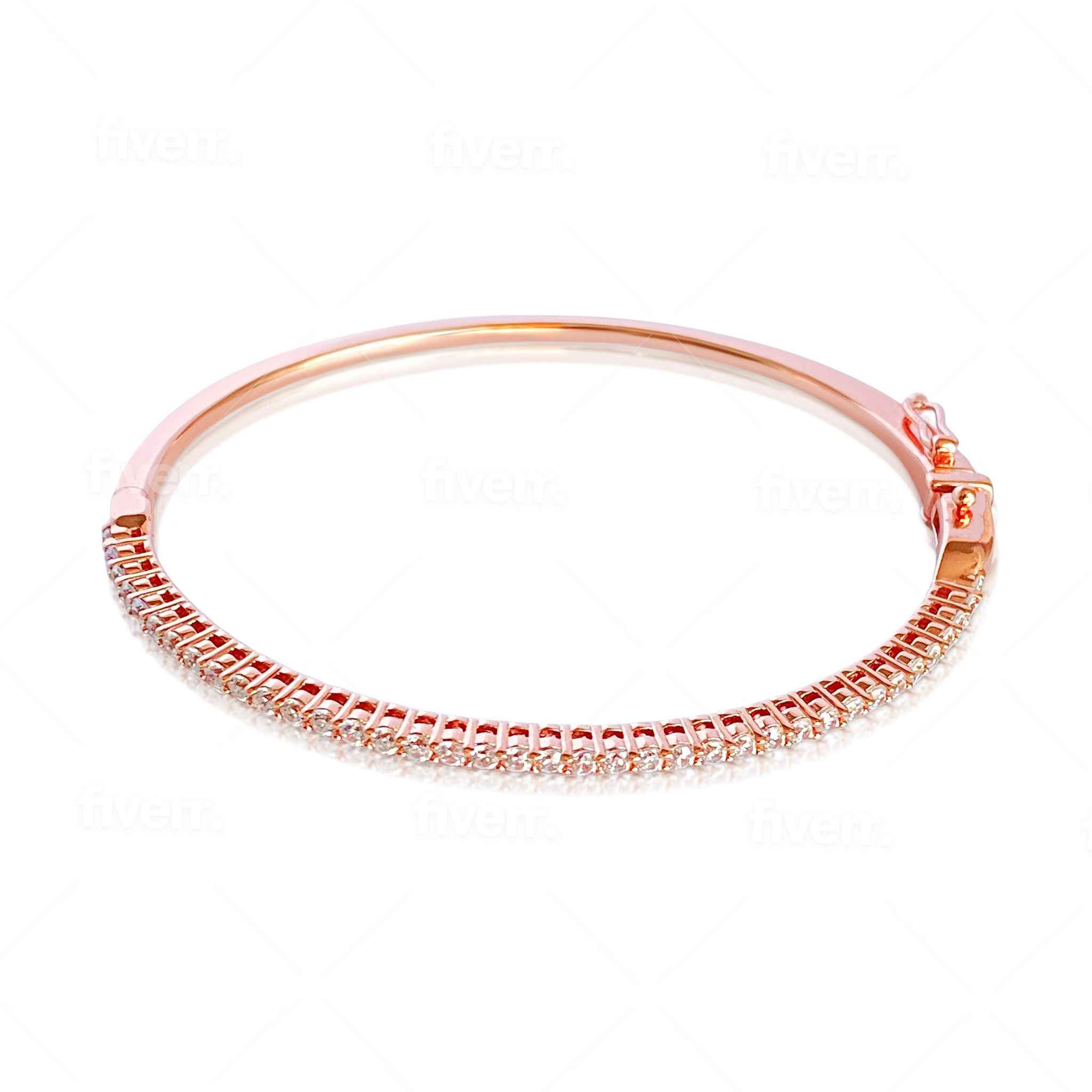 Elegant Waverly Bangle in 18k Rose Gold by Alessandra James.