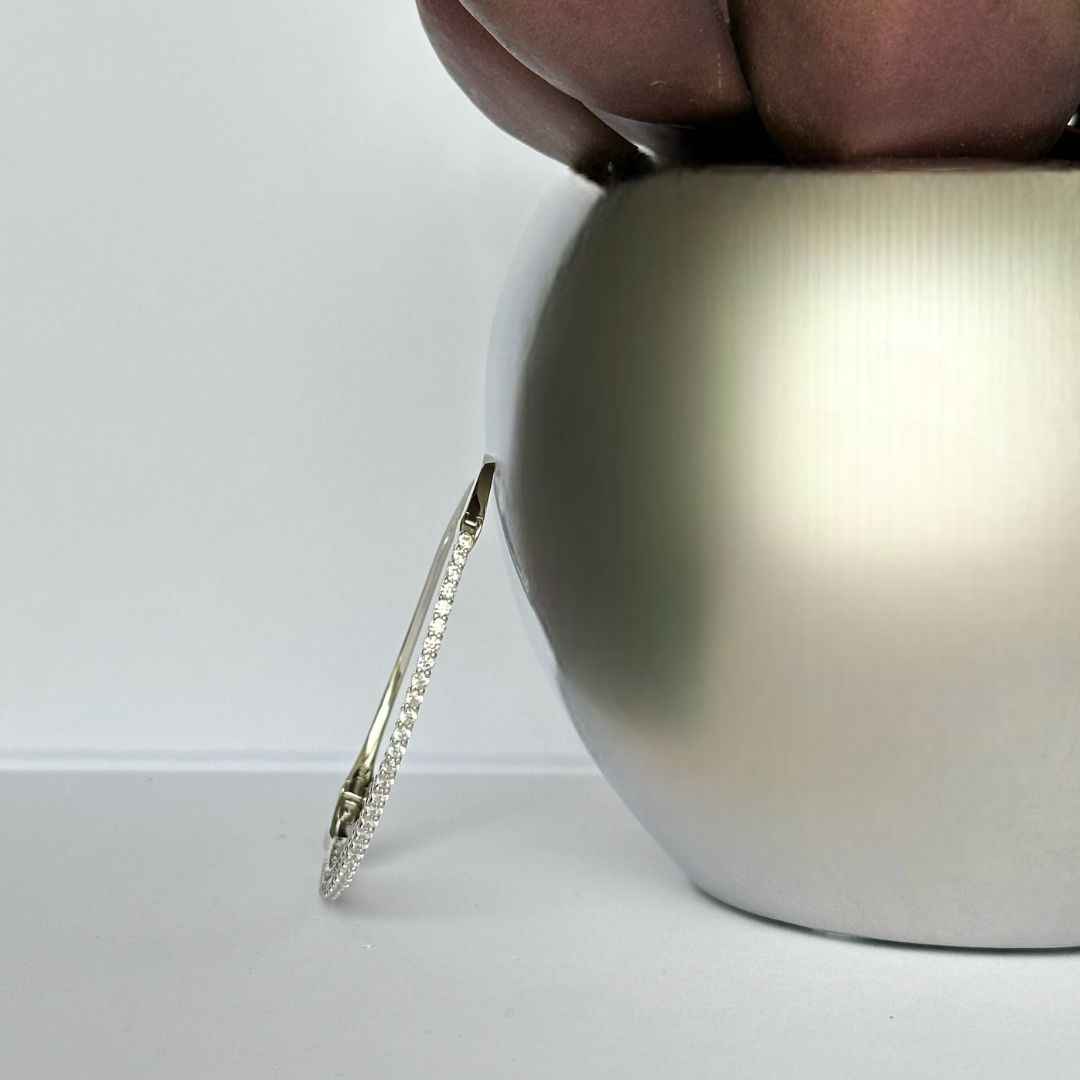 Close-up of Waverly Silver Bangle with Simple Clasp Closure by Alessandra James.