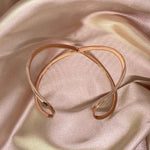 Full Display of the Waverly Cross Bangle in Rose Gold - Perfect for Elegant Occasions.