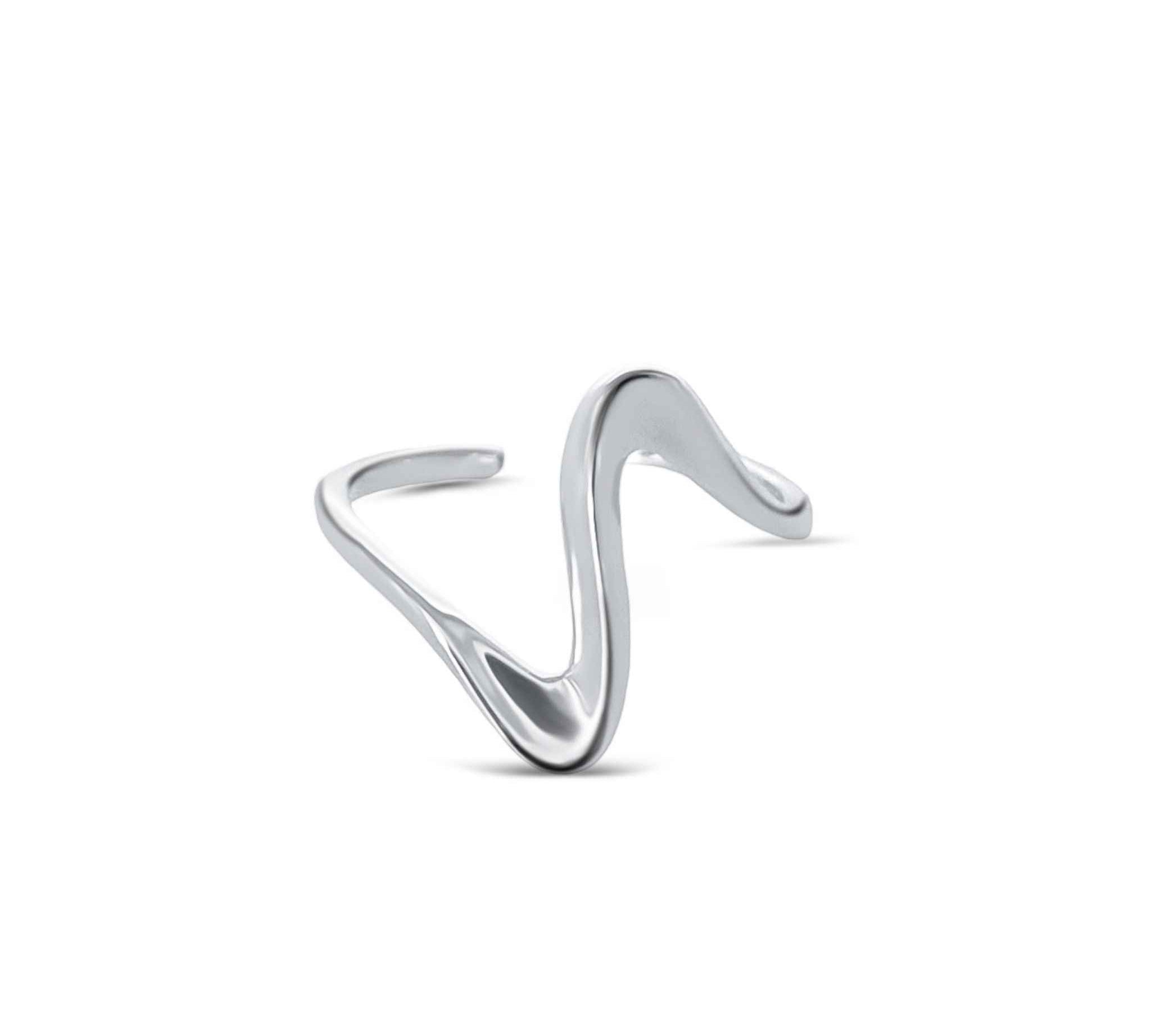 Alessandra James sterling silver Zig Zag Ring, perfect for everyday wear. Delicate and dainty adjustable ring design.